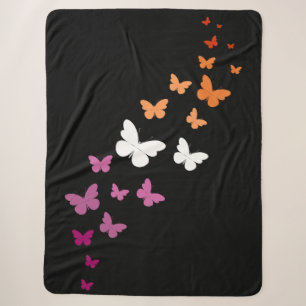 Lesbian Pride Butterfly Trail Sherpa Blanket