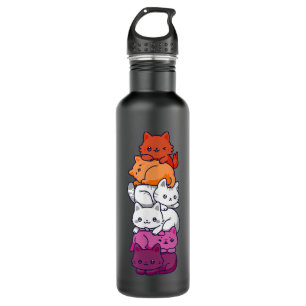 Lesbian Pride Cat LGBT Gay Flag Cute Hers and Hers 710 Ml Water Bottle