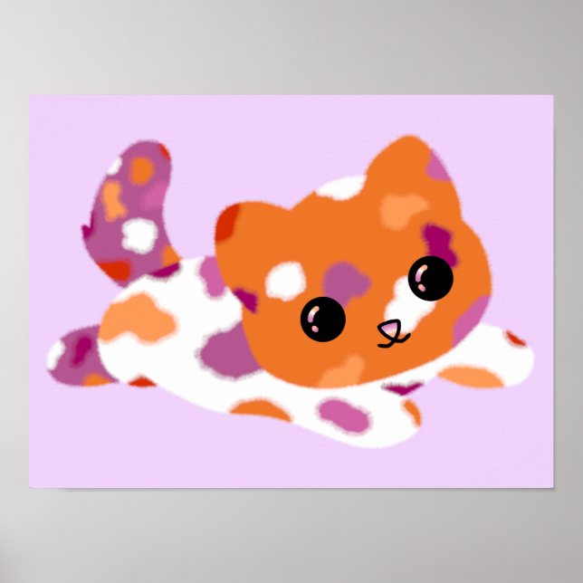 Lesbian Pride Cat Poster (Front)
