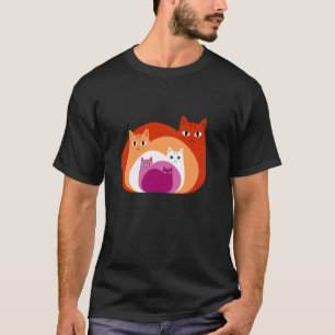 Lesbian Pride Cats Sapphic Gay Girls Lesbians Prid T-Shirt