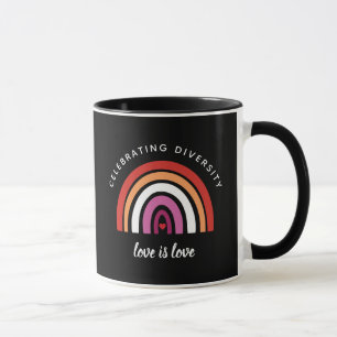 Lesbian Pride Celebrating Diversity Love Is Love Mug