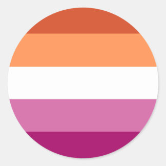 Lesbian Pride Circle Sticker (Orange/Pink)