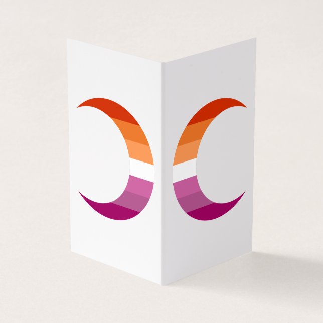 Lesbian Pride Crescent Moons Greeting Card (Outside)