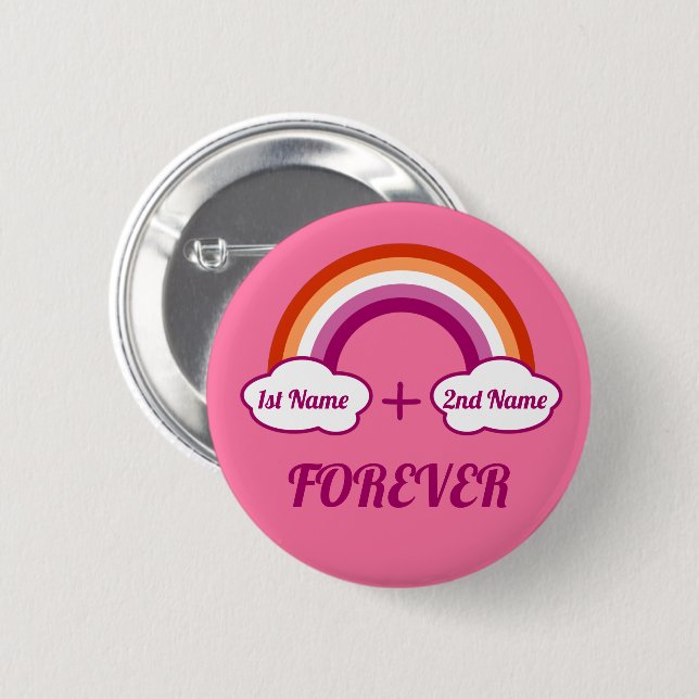 Lesbian pride design /a couple 6 cm round badge (Front & Back)