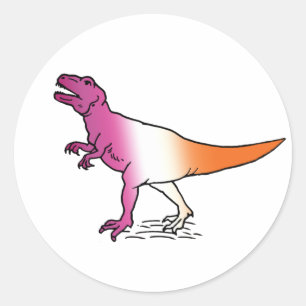 LESBIAN PRIDE DINOSAUR T-Shirt Classic Round Sticker