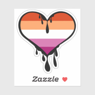 Lesbian Pride Dripping Heart