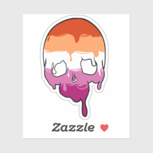 Lesbian Pride Dripping Skull