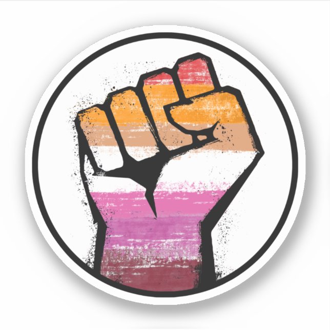 Lesbian Pride Fist Circle (Front)