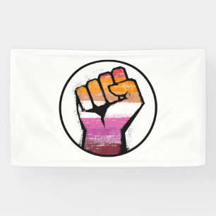 Lesbian Pride Fist Circle Banner