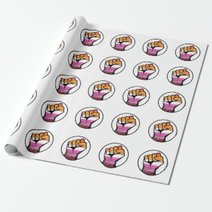 Lesbian Pride Fist Circle Wrapping Paper