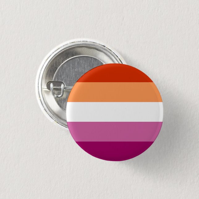 Lesbian Pride Flag (5 Stripes) 3 Cm Round Badge (Front & Back)