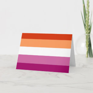 Lesbian Pride Flag (5 Stripes) Card
