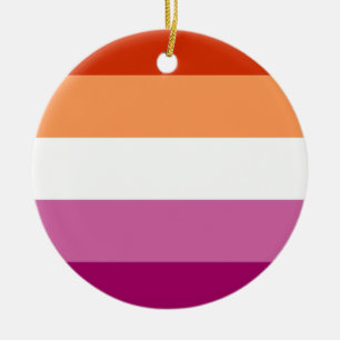 Lesbian Pride Flag (5 Stripes) Ceramic Ornament