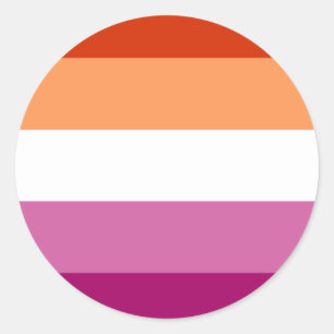 Lesbian Pride Flag (5 Stripes) Classic Round Sticker