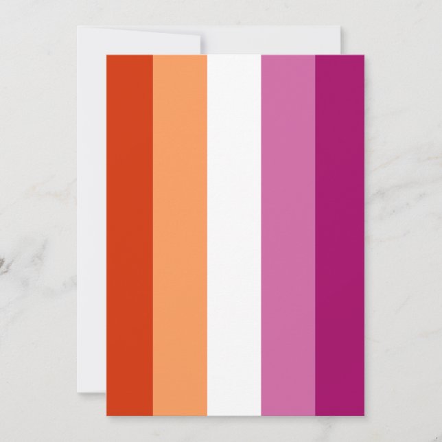 Lesbian Pride Flag (5 Stripes) Holiday Card (Front)