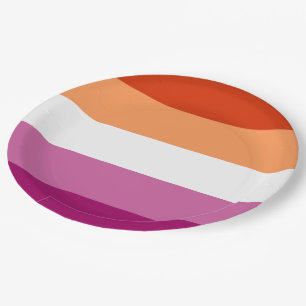 Lesbian Pride Flag (5 Stripes) Paper Plate