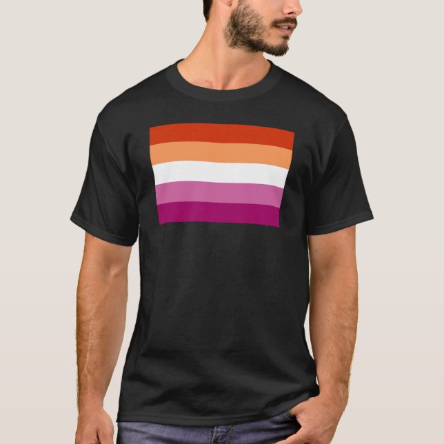 Lesbian Pride Flag (5 Stripes) T-Shirt (Front)