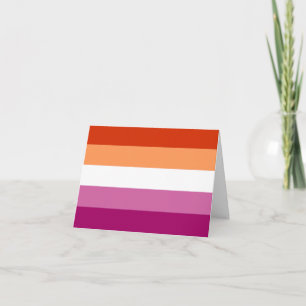 Lesbian Pride Flag (5 Stripes) Thank You Card