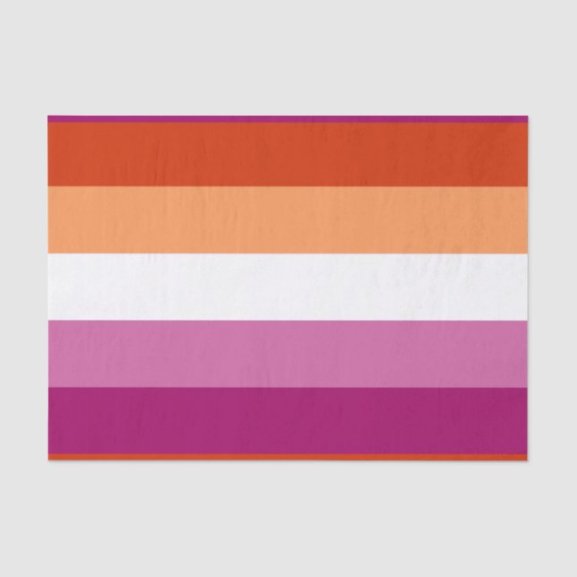 Lesbian Pride Flag (5 Stripes) Tissue Paper (Front)
