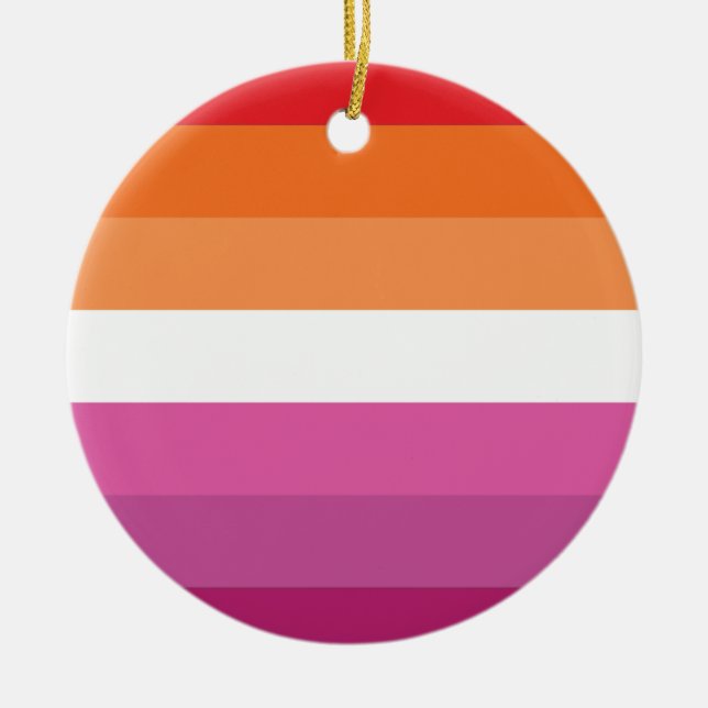 Lesbian Pride Flag Ceramic Ornament (Front)