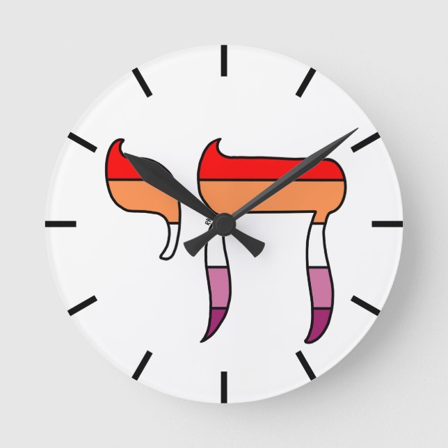Lesbian Pride Flag Chai Round Clock (Front)