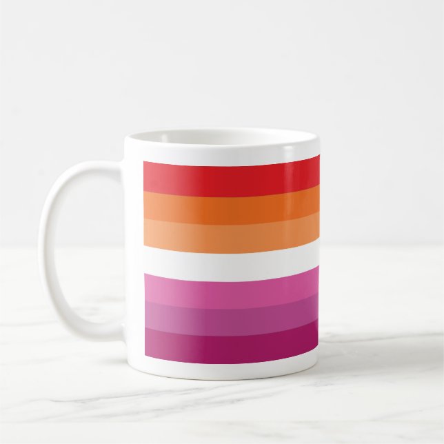Lesbian Pride Flag Coffee Mug (Left)