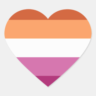 Lesbian Pride Flag Colours Heart Sticker