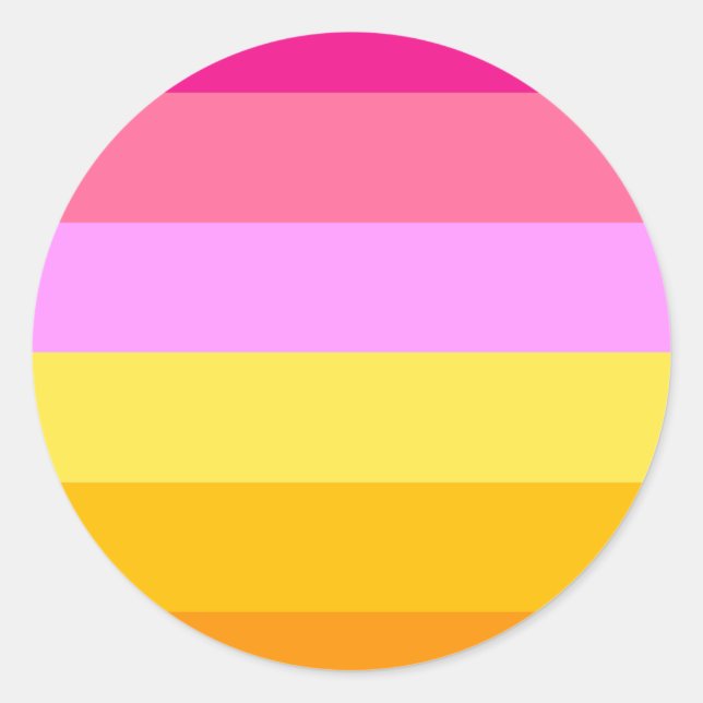 Lesbian Pride Flag (Dawn) Classic Round Sticker (Front)