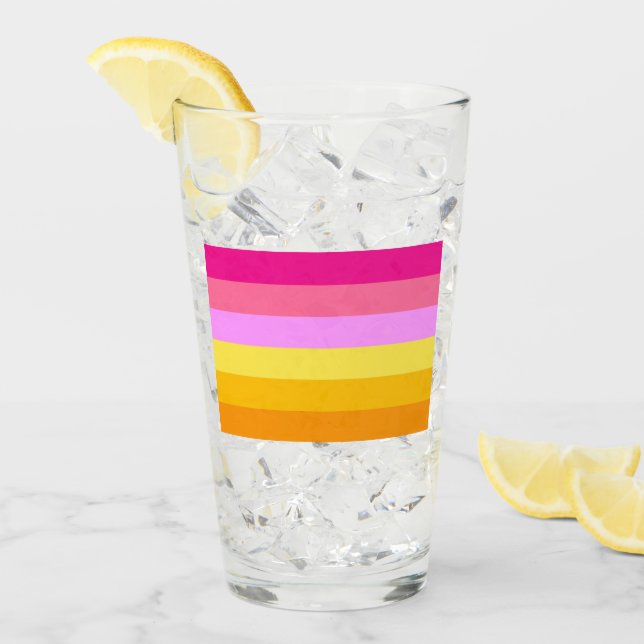 Lesbian Pride Flag (Dawn) Glass (Front Ice)