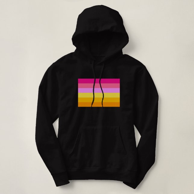Lesbian Pride Flag (Dawn) Hoodie (Design Front)