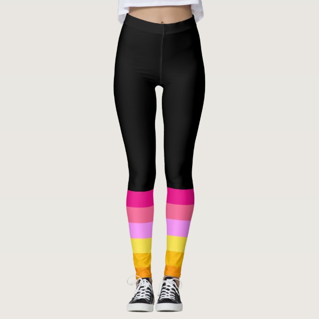 Lesbian Pride Flag (Dawn) Leggings (Front)