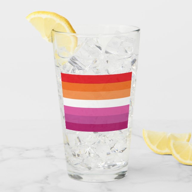 Lesbian Pride Flag Glass (Front Ice)