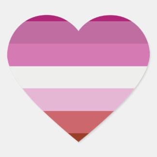 Lesbian Pride Flag Heart Stickers