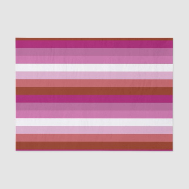 Lesbian Pride Flag Horizontal Tissue Paper (Front)