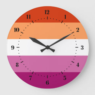 Lesbian Pride flag Large Clock