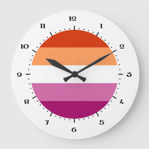 Lesbian Pride flag Large Clock