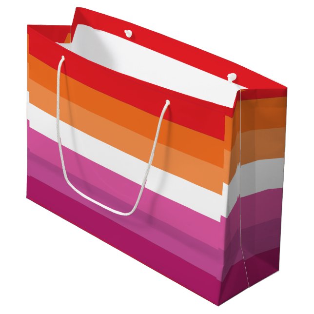 Lesbian Pride Flag Large Gift Bag (Front Angled)