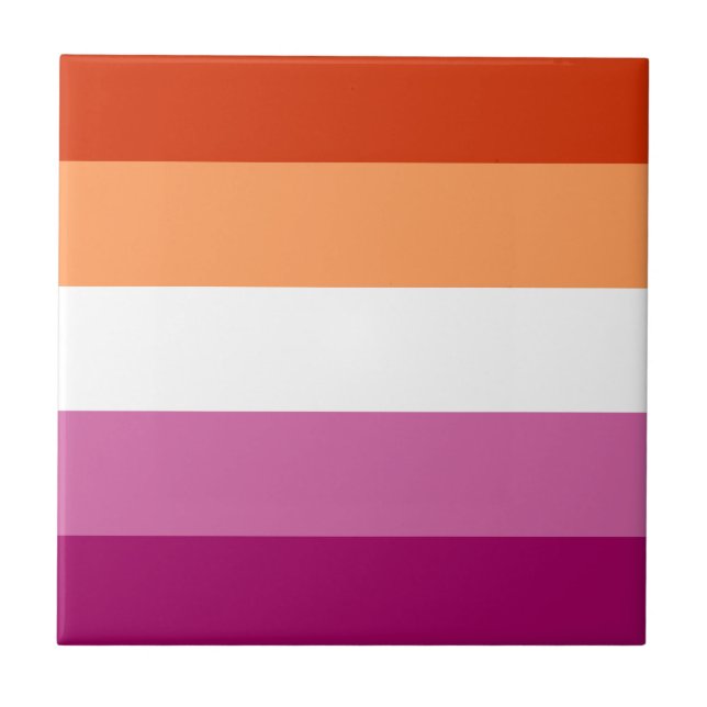 Lesbian Pride Flag LGBTQ Ceramic Tile (Front)