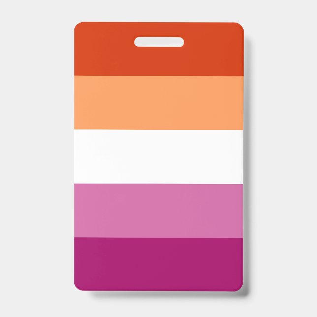 Lesbian Pride Flag LGBTQ ID Badge (Front)