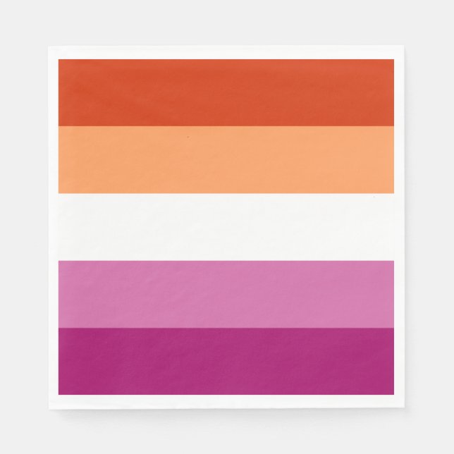 Lesbian Pride Flag LGBTQ Napkin (Front)