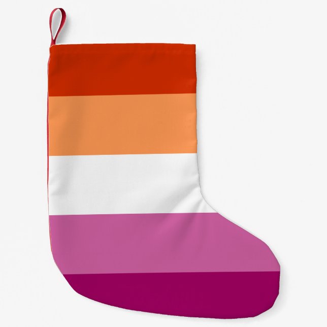 Lesbian Pride Flag LGBTQ Small Christmas Stocking (Front)