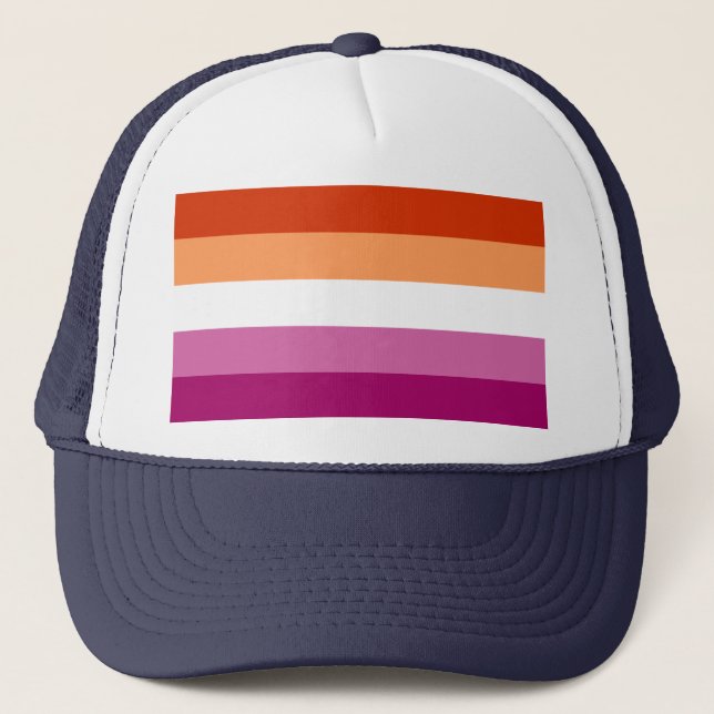 Lesbian Pride Flag LGBTQ Trucker Hat (Front)