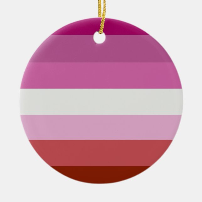 Lesbian Pride Flag (Origin) Ceramic Ornament (Front)