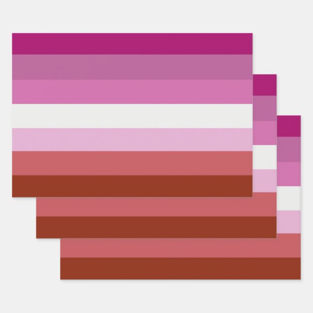 Lesbian Pride Flag (Origin) Wrapping Paper Sheet (Set)