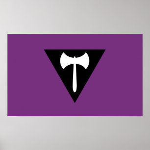 Lesbian Pride Flag Purple Axe Poster