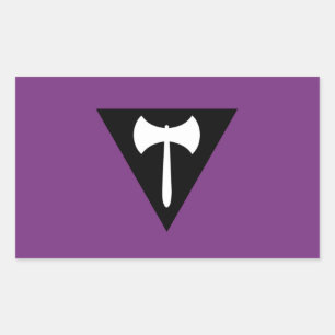 Lesbian Pride Flag  Purple Axe Rectangular Sticker