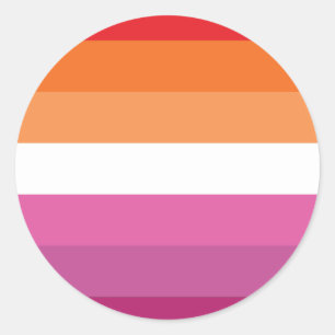 Lesbian Pride Flag (Sunset) Classic Round Sticker