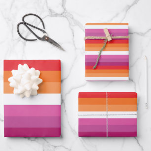 Lesbian Pride Flag (Sunset) Wrapping Paper Sheet