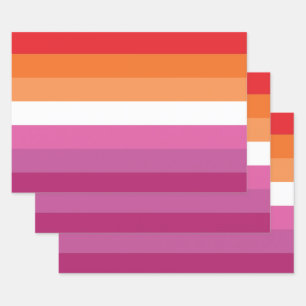 Lesbian Pride Flag Wrapping Paper Sheet