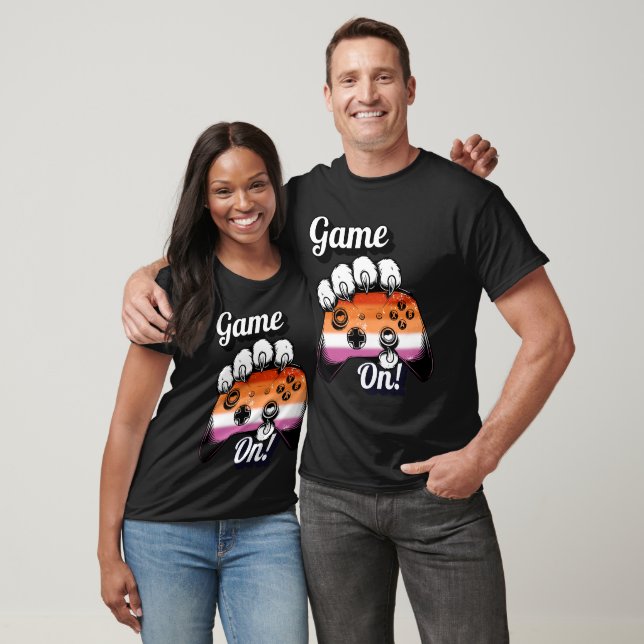Lesbian Pride Game On Tiger Paw Controller Shirt (Unisex)